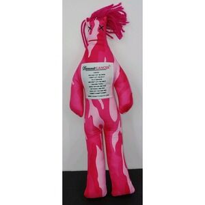 Pink Dammit Cancer Doll Limited Edition 13" Plush Camo Yarn Hair